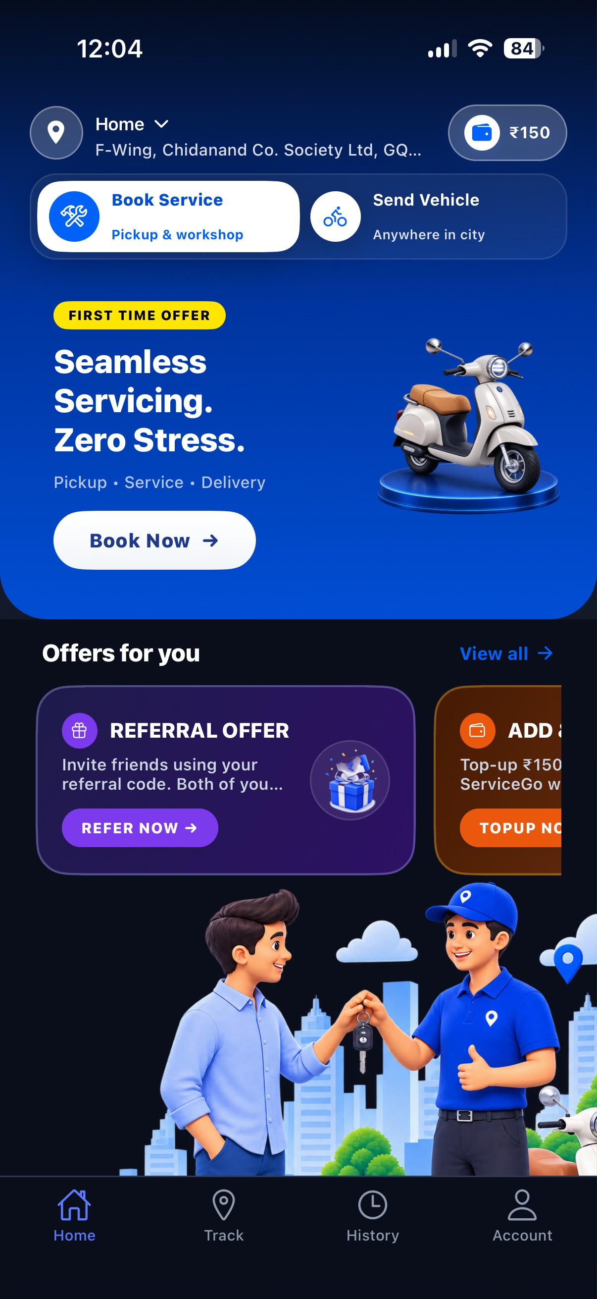 ServiceGo App Screen 1